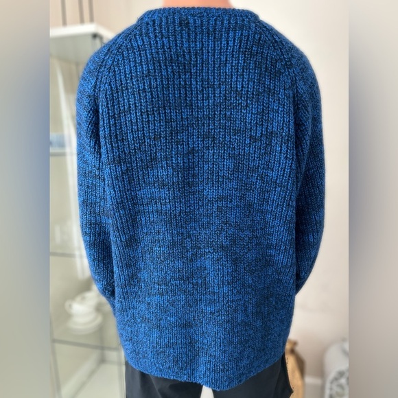 Vintage chunky wool blend sweater size L-XL Blue - Picture 2 of 10